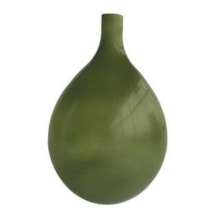 12" Green Glass Vase