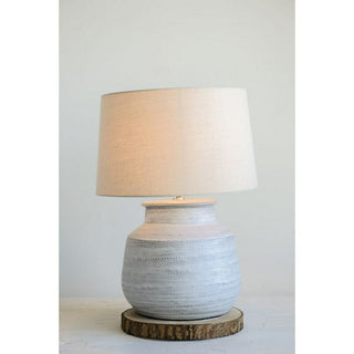 24"H Ceramic Table Lamp, Grey