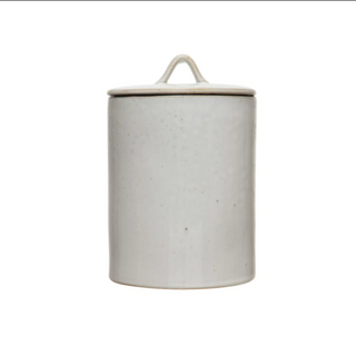 9" Stoneware Canister, White